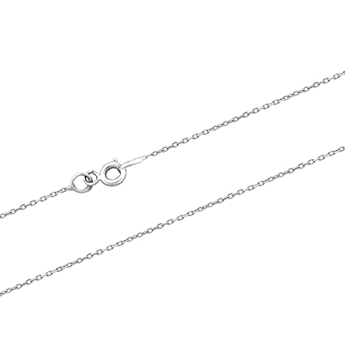 MYSTIC JEWELS By Dalia - Chaîne en argent sterling 925 plaqué rhodium forcé et diamant de 1 mm, pour femme, disponible en 40,45,50,55,60 cm (40,0 cm)