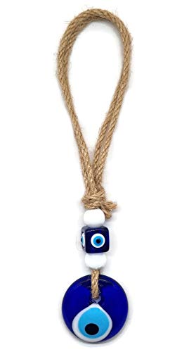 MYSTIC JEWELS - Turkish Eye with Jude for Homes, Cars - Good Luck Amulet - Good Luck Ornament (Blue)