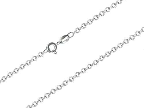 MYSTIC JEWELS By Dalia - Collier en argent sterling 925 plaqué rolo de 1,3 mm, pour femme, sans pendentif, disponible en 40,45,50 cm (16 po)