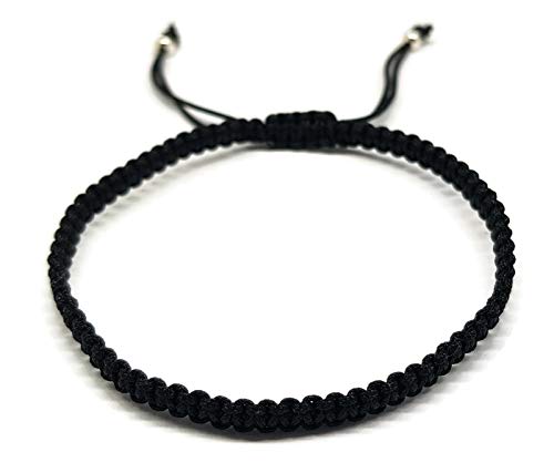 MYSTIC JEWELS - Bracelet Kabbale en fil rouge, amulette, protection contre le mauvais œil, bonne chance, bonne chance (noir)