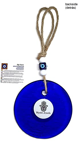 MYSTIC JEWELS - Large Crystal Turkish Eye with Jude to Gift - Good Luck Amulet - Good Luck Ornament