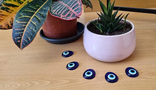 5 unités - Yeux turcs à suspendre - plastique contre le mauvais œil bleu et blanc, amulette porte-bonheur, décoration murale (goutte)