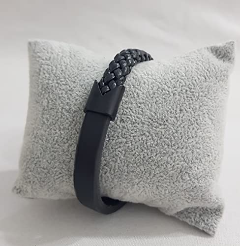 MYSTIC JEWELS By Dalia - Men's Magnetic Stainless Steel Leather Bracelet (MB17)