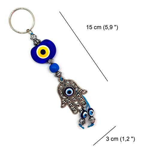 Mystic Jewels - Elephant Turkish Eye Keychain - Good Luck Amulet - Good Luck Keychain - for Gifting