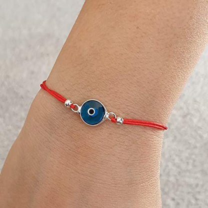 MYSTIC JEWELS by Dalia - Classic Turkish Eye of Good Luck Bracelet for Men and Women (Red)