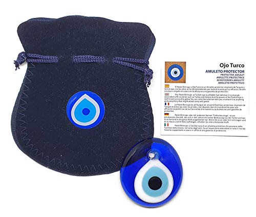 MYSTIC JEWELS Turkish Eye to Hang - against the Evil Eye for Good Luck, 4cm diameter with Hole