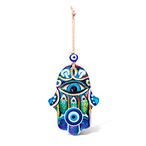 MYSTIC JEWELS - Crystal Hamsa (Hand of Fatima) Shaped Wall Ornament to Bring Health and Success Home (Color 2)