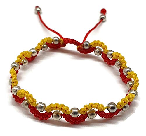 MYSTIC JEWELS - Bracelet en fil de Kabbale avec 2 couleurs, S, amulette, protection contre le mauvais œil, bonne chance, bonne chance (couleur 1)