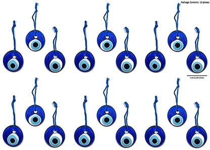 Turkish eye to hang, crystal against blue evil eye, for good luck, 4cm in diameter with hole and thread, nazar boncuk, evil eye (18)