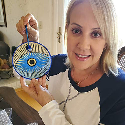 MYSTIC JEWELS Turkish Eye in Gold - Home Wall Decoration (Model 2)