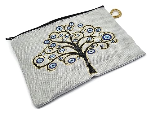 MYSTIC JEWELS - Portefeuille pour Cartes, Clés - Design Oeil pour la Bonne Chance - Traditionnel (15x10cm) (Modèle 7)