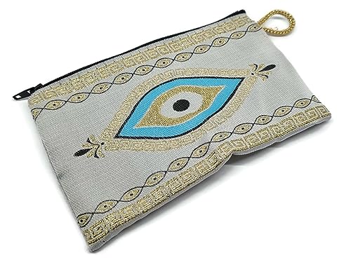 MYSTIC JEWELS - Portefeuille pour cartes, clés - Design œil pour la chance - Traditionnel (15x10cm) (Modèle 6)