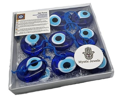 Turkish eye to hang, crystal against blue evil eye, for good luck, 4cm in diameter with hole and thread, nazar boncuk, evil eye (9)