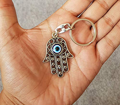 MYSTIC JEWELS By Dalia - Turkish Eye Keychain Hand of Fatima - Hamsa - Good Luck Amulet - Good Luck Keychain - to Give as a Gift