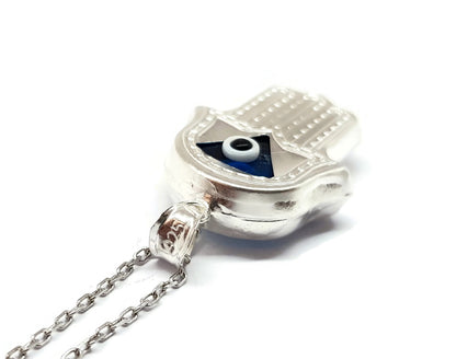 Necklace for Women, 925 Sterling Silver, Good Luck Fatima Hand Pendant